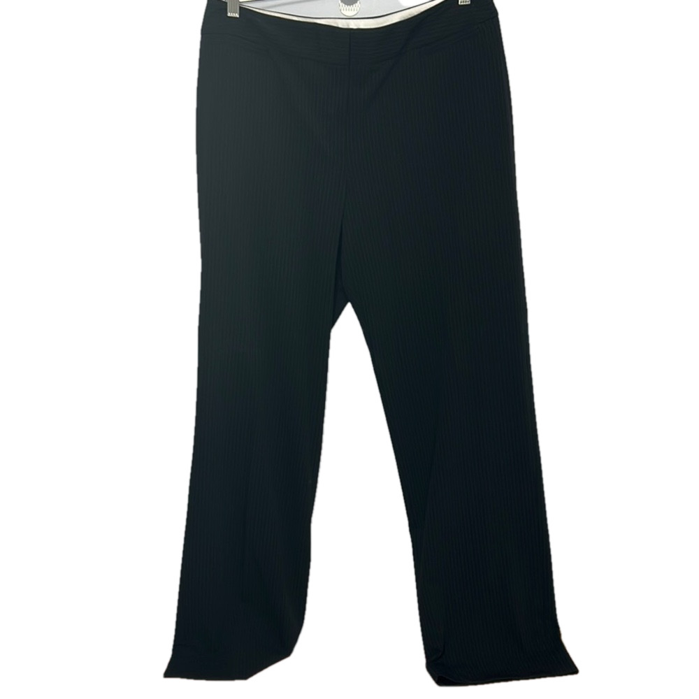 Liz Claiborne Black Pinstripe Trousers Straight Leg